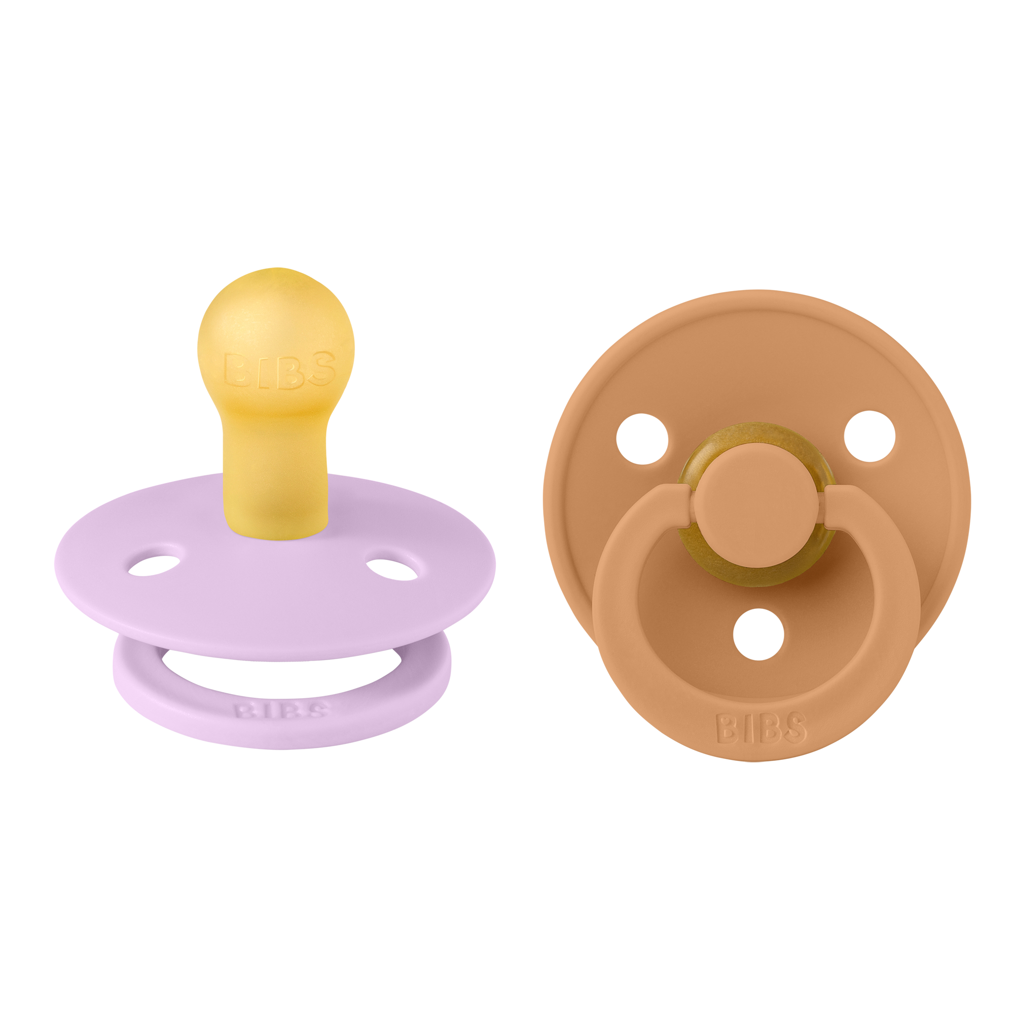 BIBS Colour natúr kaucsuk cumik cseresznye cumifejjel viola és sütőtök színben újszülött kortól - pippadu