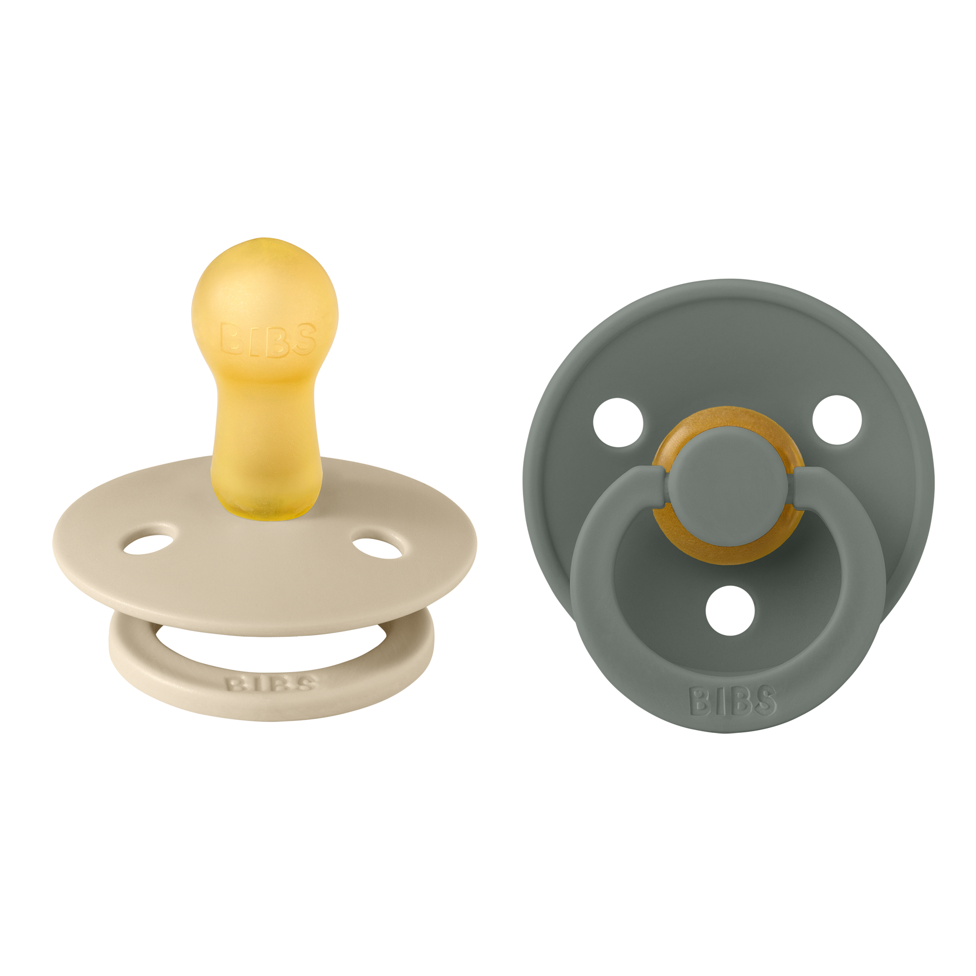 BIBS natúr kaucsuk cseresznye cumi vanília és fenyőzöld színekben - pippadu