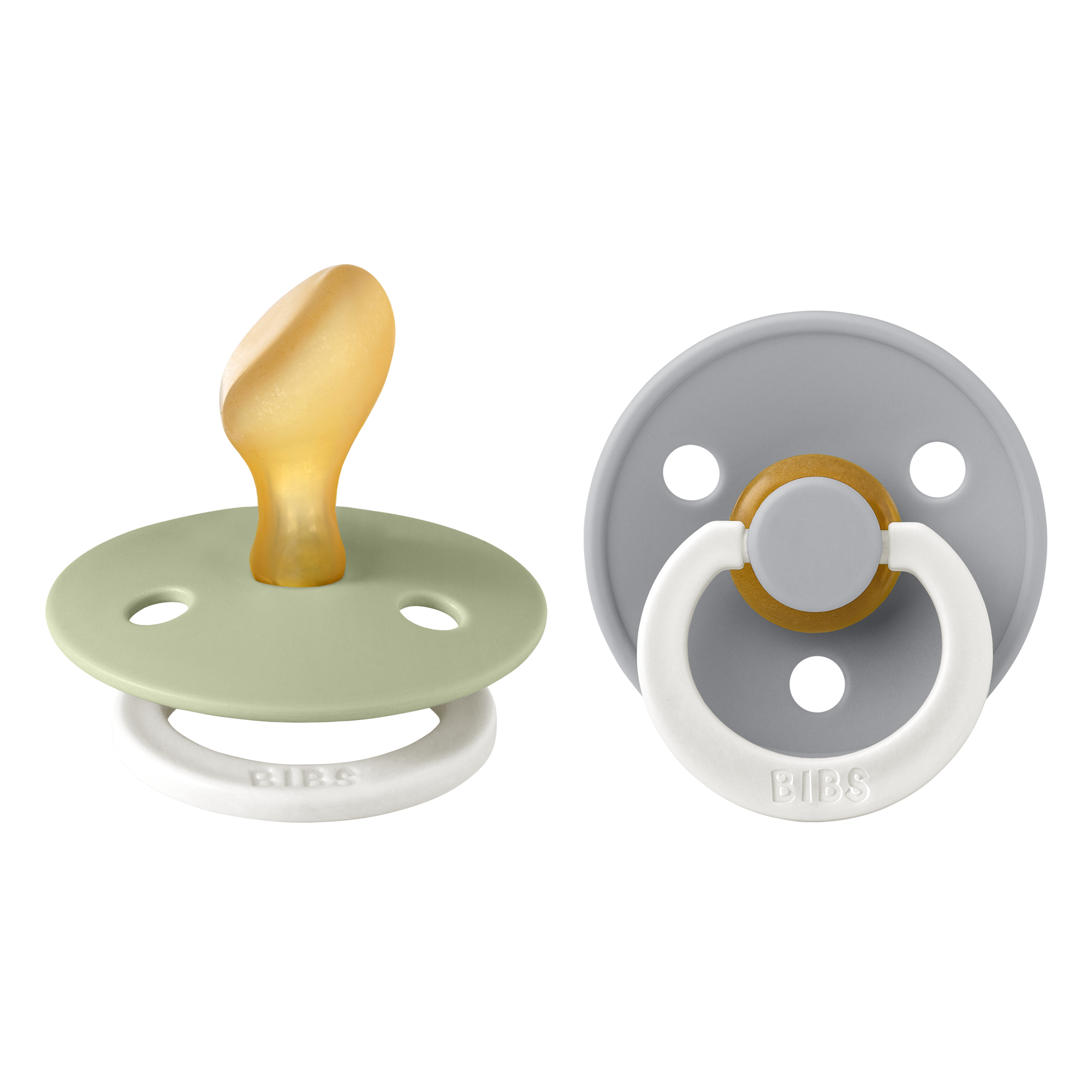 BIBS Colour anatómiai cumifejjel éjszakai cumi zsálya és delfin színben - 6 hónapos kortól - Pippadu