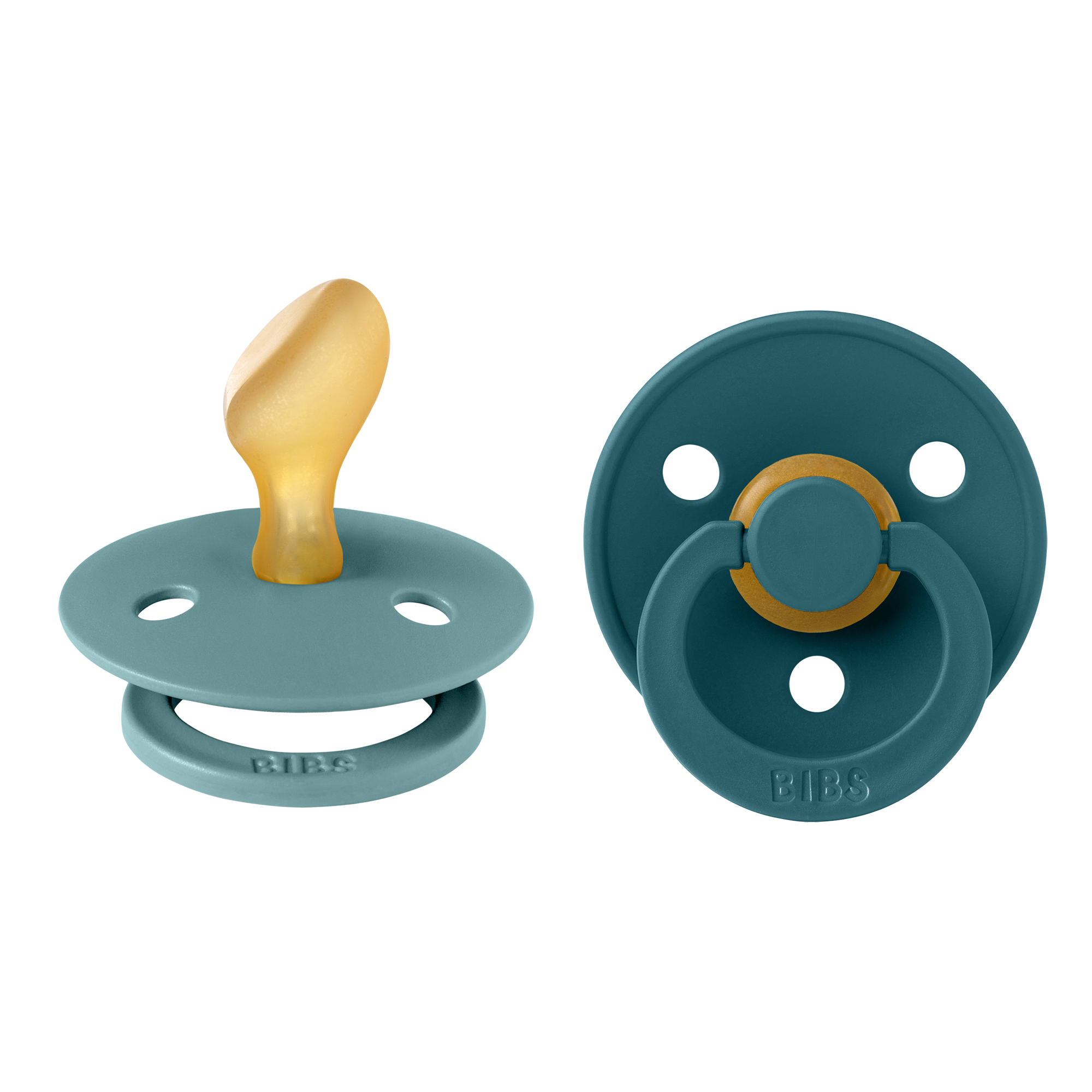 BIBS Colour cumi natúr kaucsuk anatómiai cumifejjel - fogszabályzós cumi - óceán és erdei tó színben - pippadu