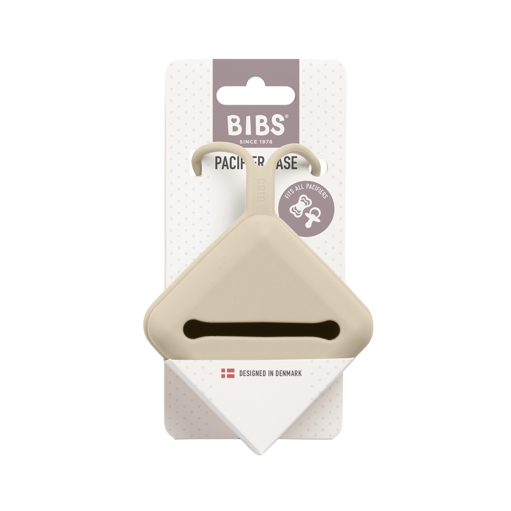 BIBS szilikon cumitartó vanília színben csomagolásban - pippadu