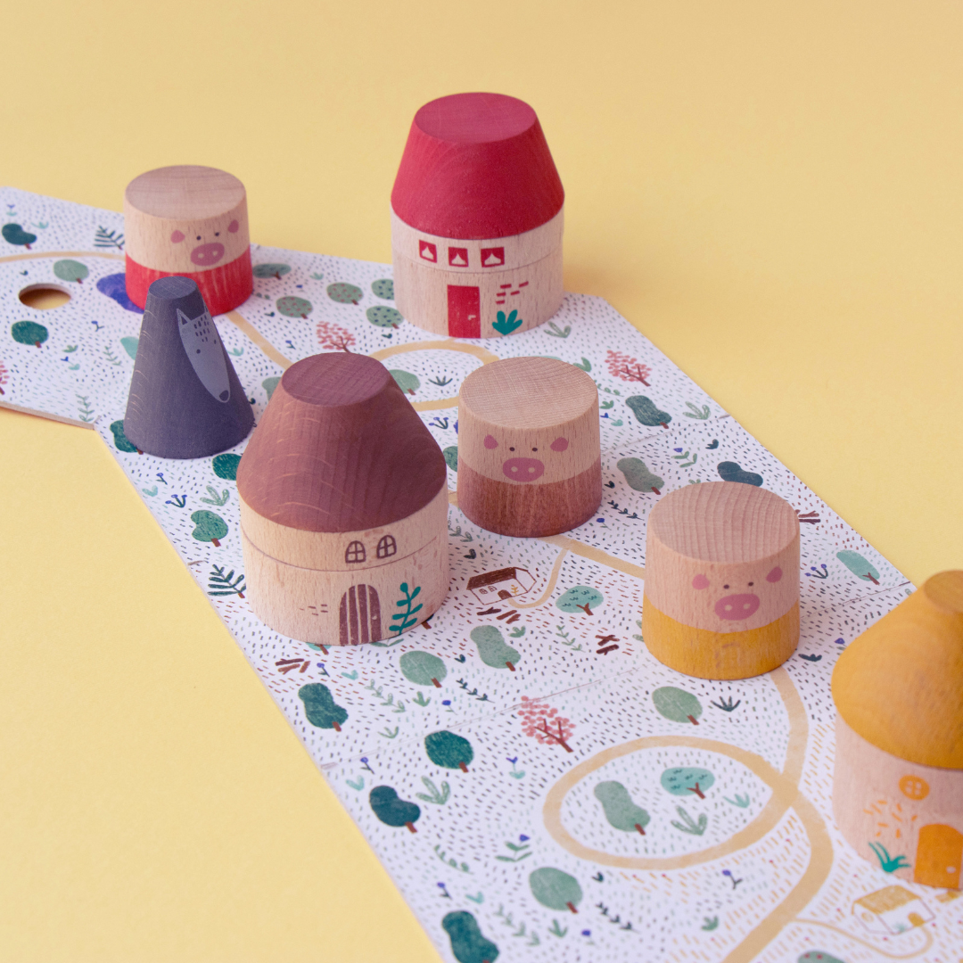 A három kismalac fa játék