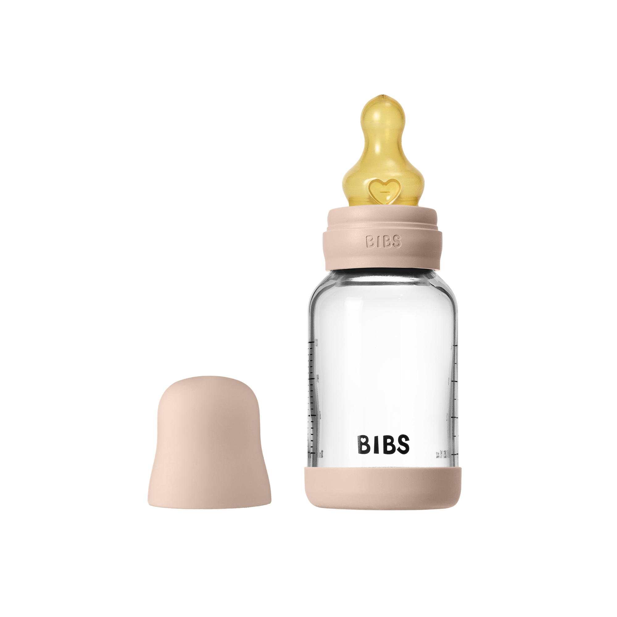 BIBS üveg cumisüvegszett (púderrózsaszín) 120 ml natúr kaucsuk cumifejjel