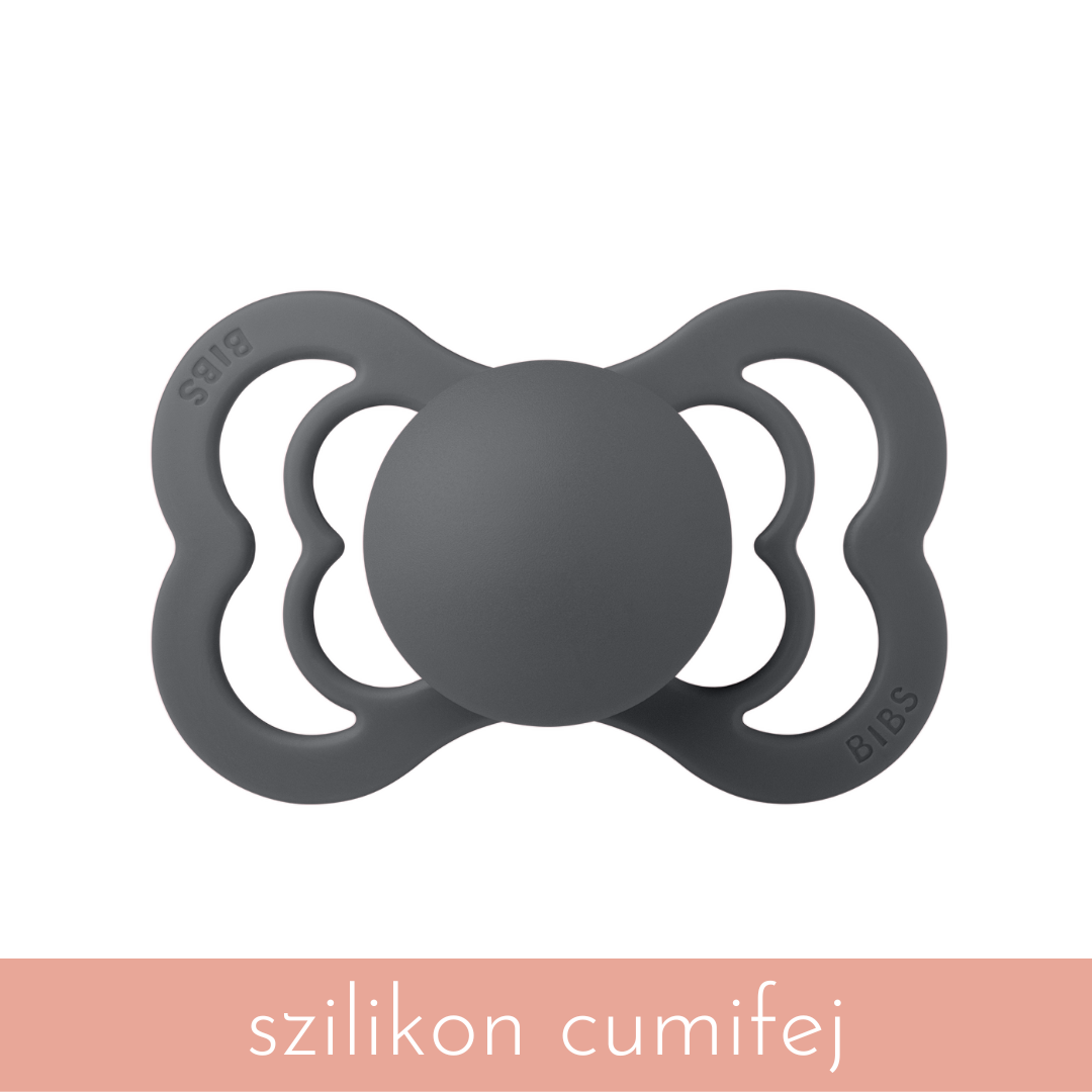BIBS Supreme cumi szilikon cumifejjel grafit színben