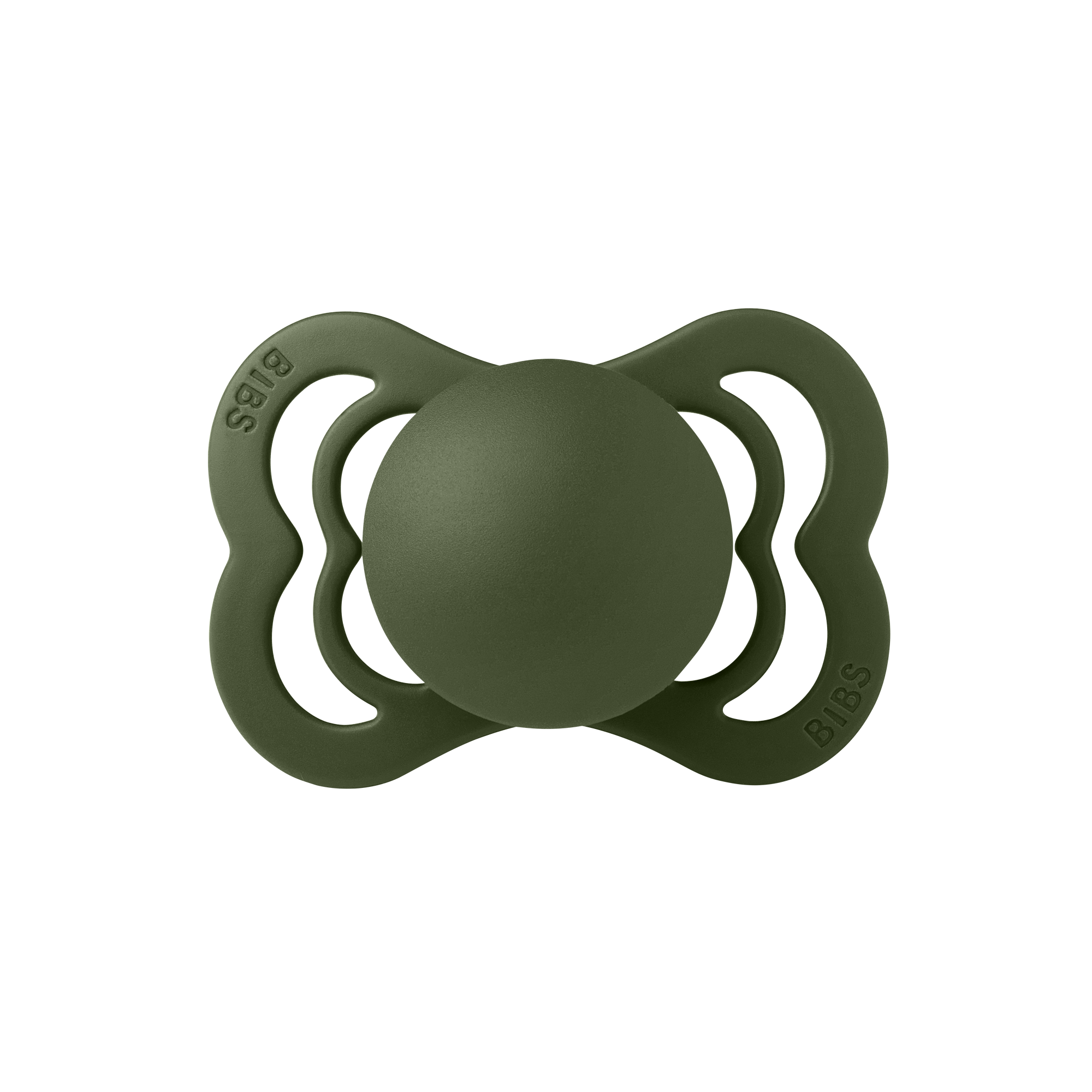 BIBS Supreme cumi - terepzöld - natúr kaucsuk cumifejjel, 0-6 hónapos korig