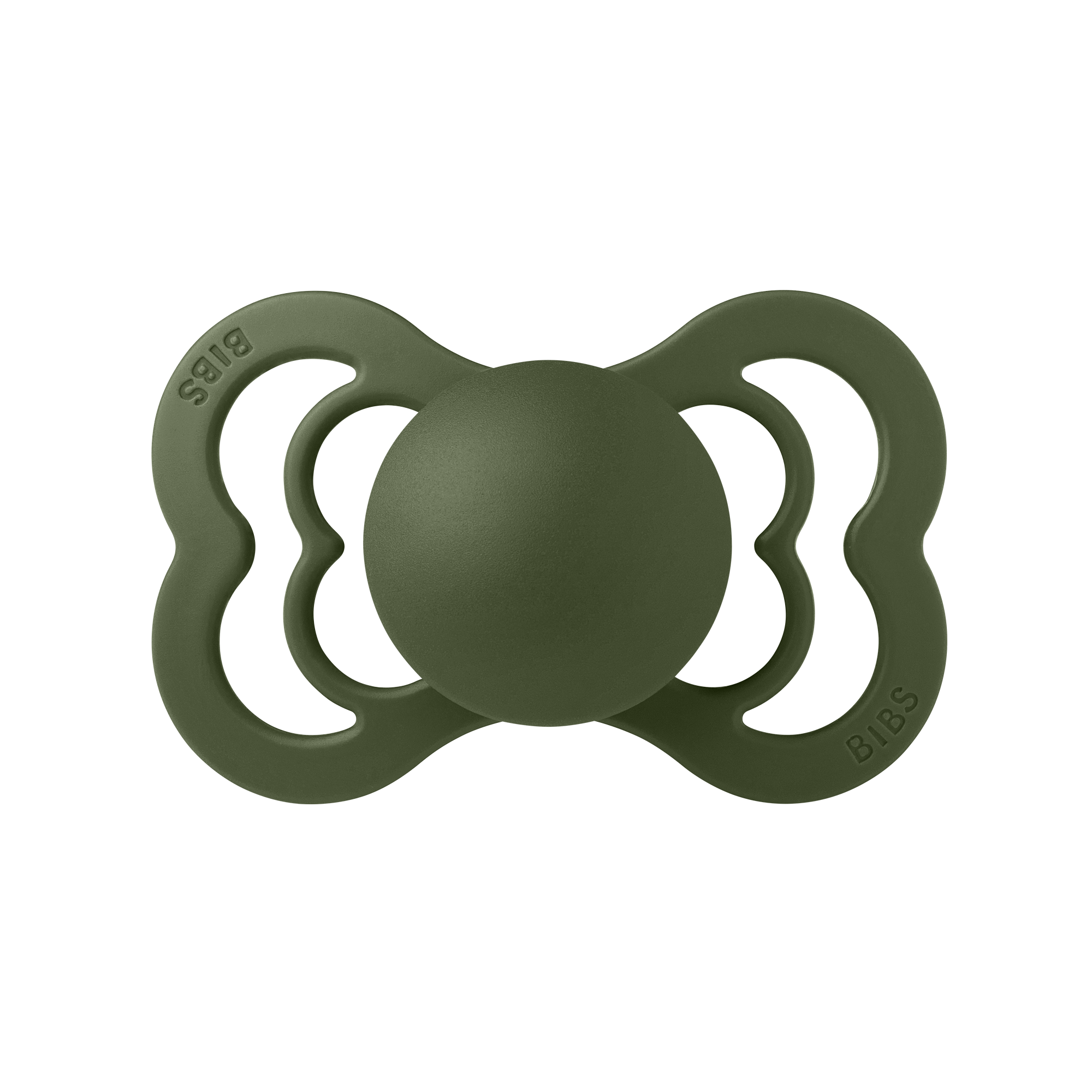 BIBS Supreme cumi - terepzöld - natúr kaucsuk cumifejjel, 6-36 hónapos korig