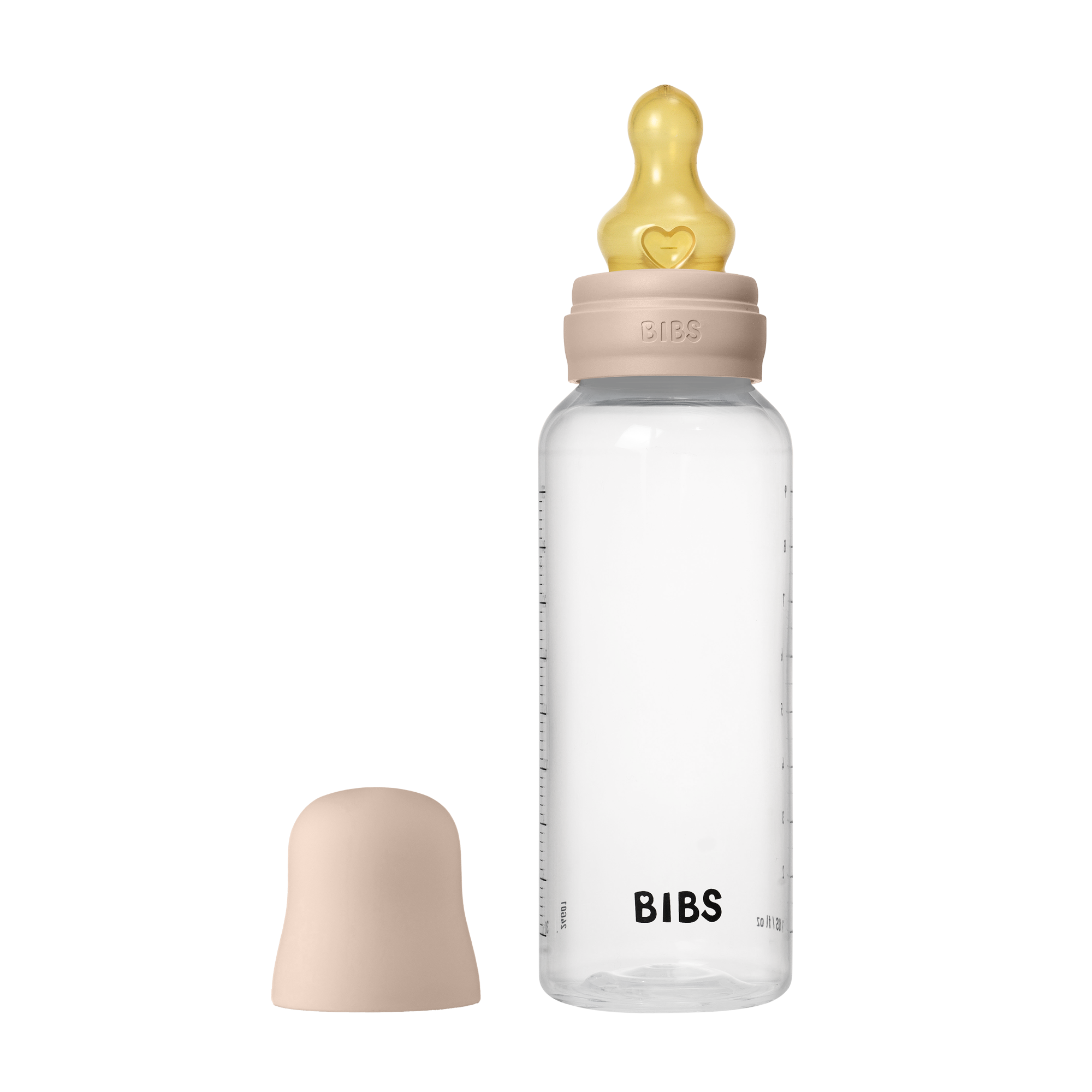 BIBS cumisüvegszett (Púderrózsaszín) 270 ml natúr kaucsuk cumifejjel