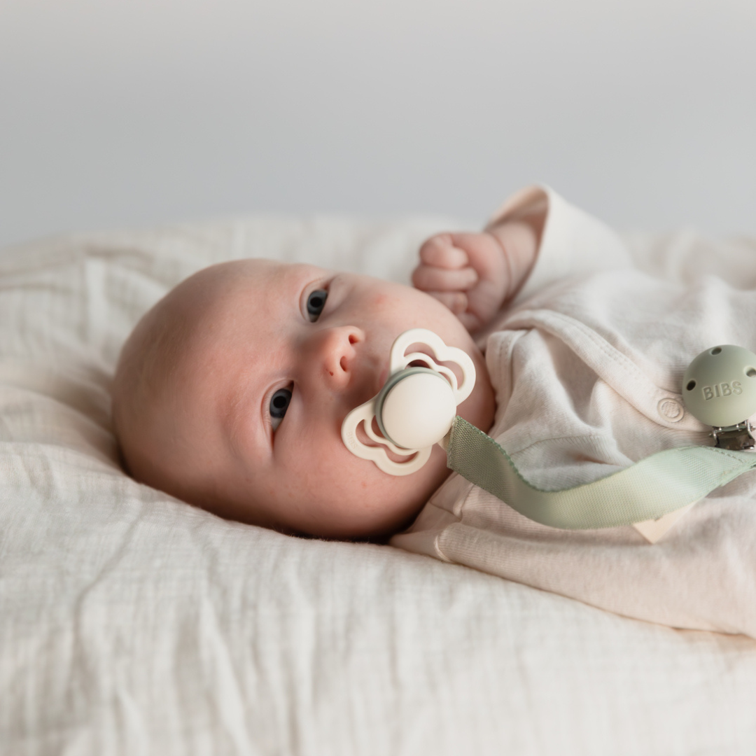 BIBS szalag cumilánc - púderrózsaszín