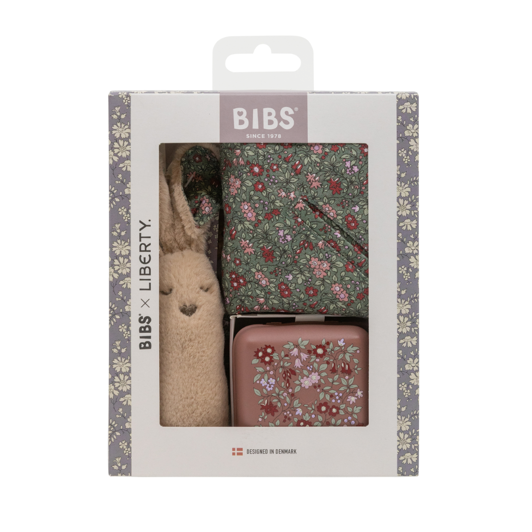 BIBS x LIBERTY babacsomag Kamilla - fenyőzöld & mackó