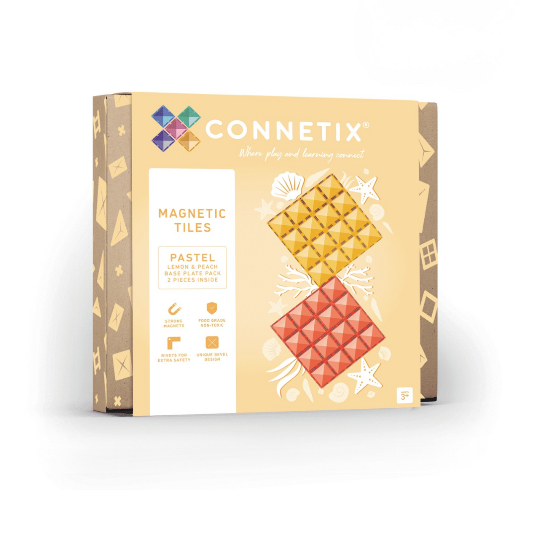 CONNETIX mágneses építőjáték (pasztell) - Lemon & Peach Base Plate Pack (2 db)