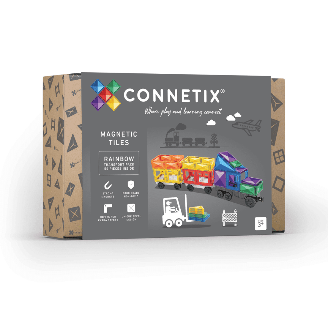 Connetix mágneses építőjáték (szivárvány) - Transport Pack (50 db)