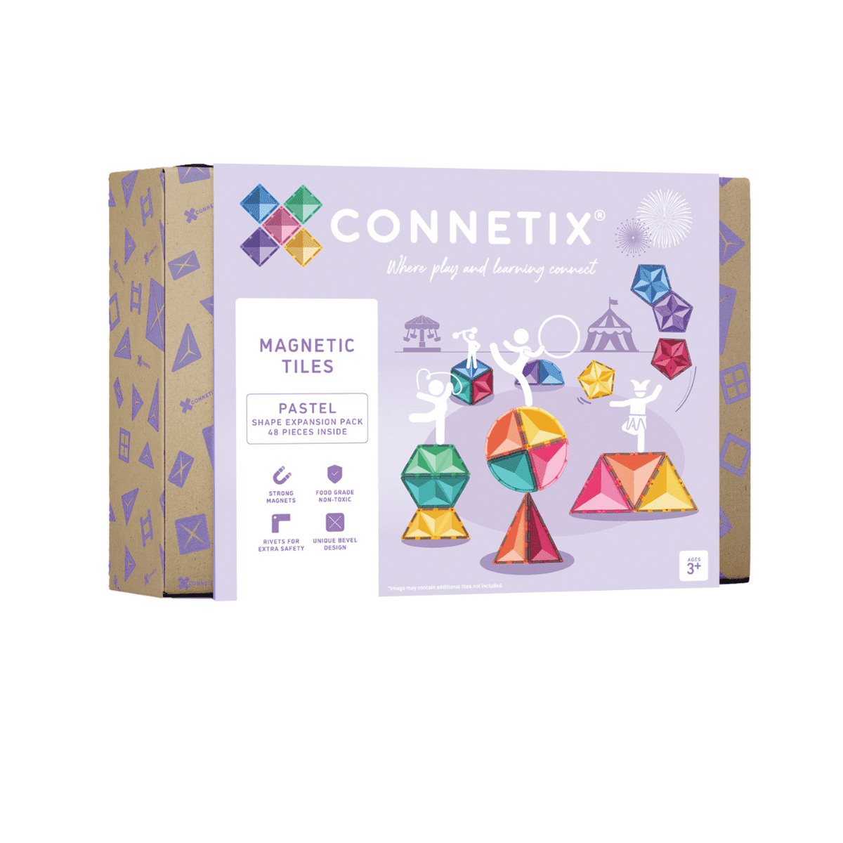 Connetix mágneses építőjáték (pasztell) - Shape Expansion Pack (48 db)