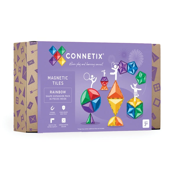 Connetix mágneses építőjáték (szivárvány) - Shape Expansion Pack (36 db)