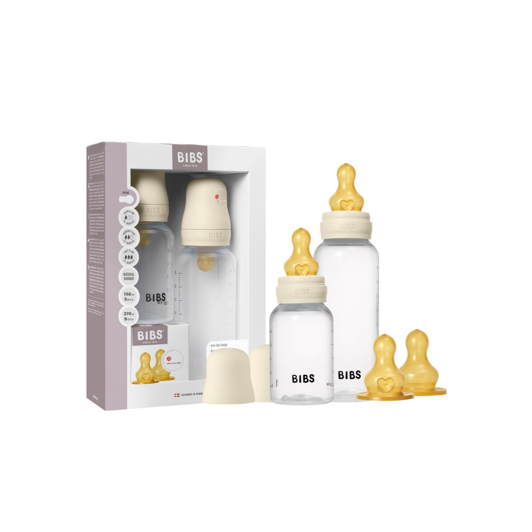 Cseperedő cumisüveg készlet (Krémfehér) 150/270 ml - natúr kaucsuk cumifejjel