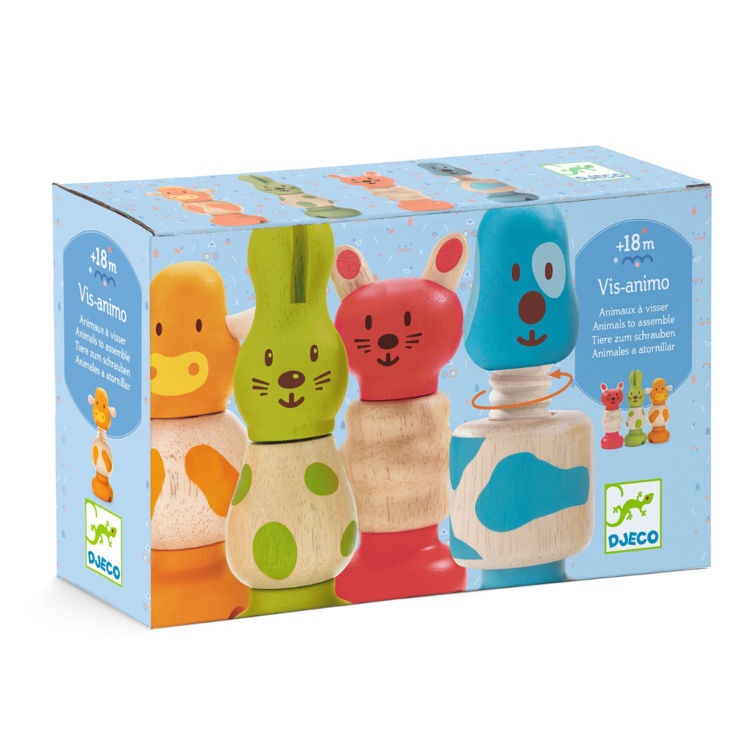 Djecő toronyépítő fajáték - Kreatív állatfigurák