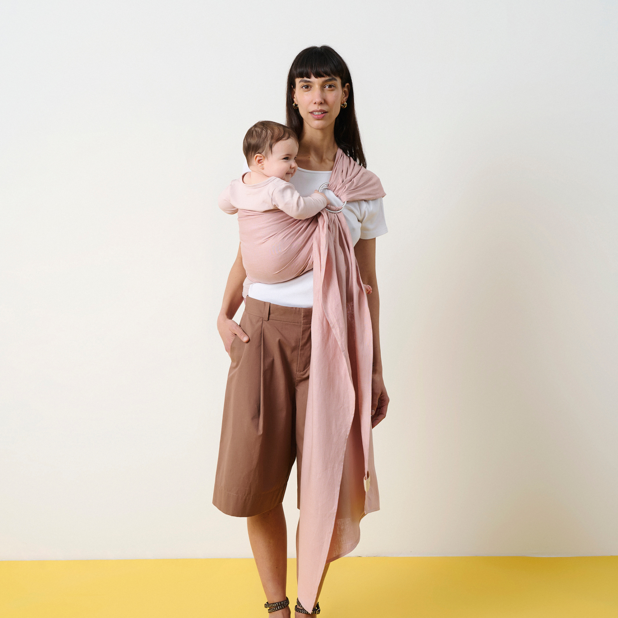 Elysé Karikás kendő (Púder rózsaszín)