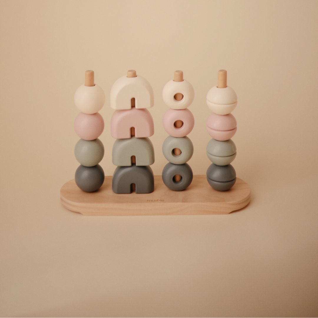 Fa toronyépítő játék (pasztell)