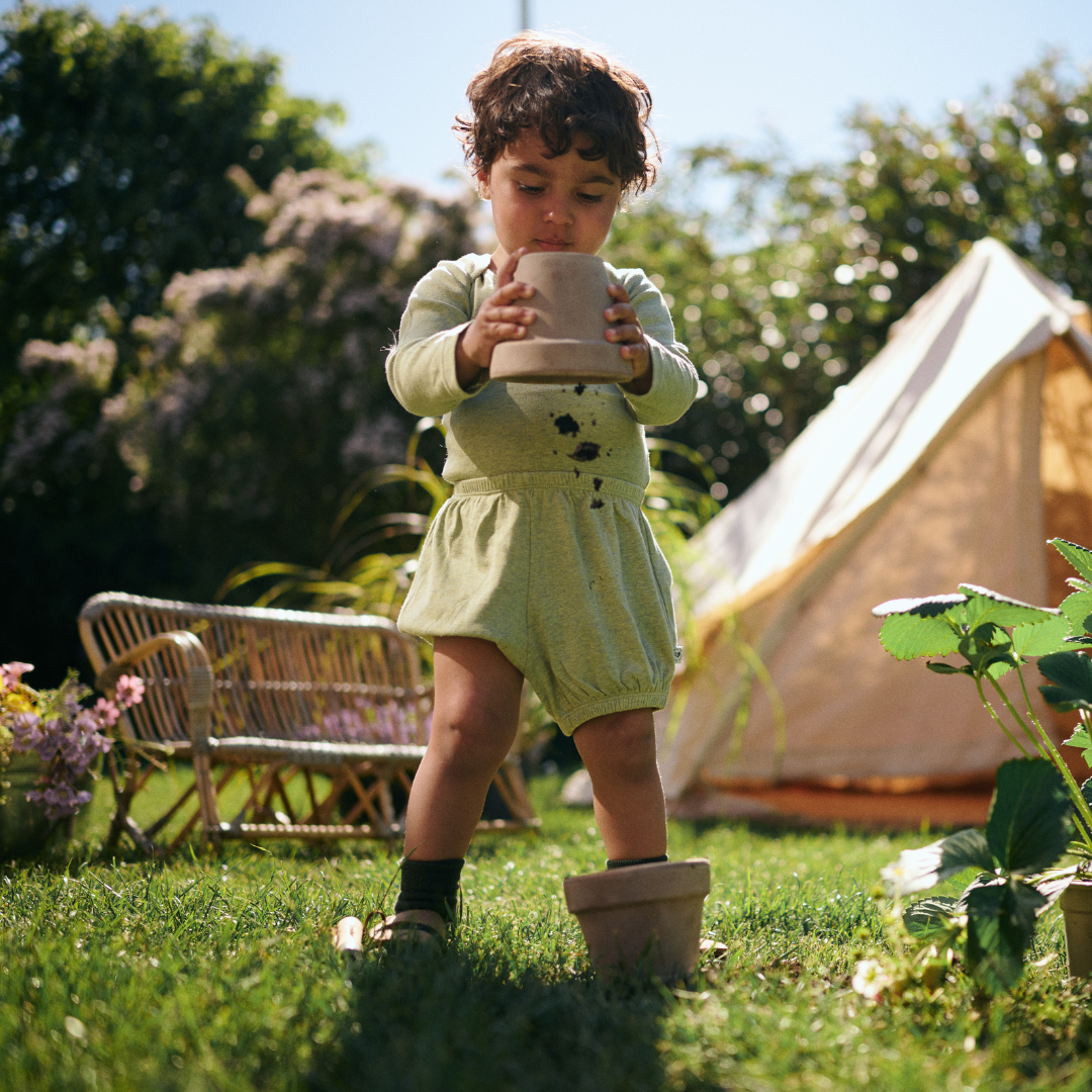 GoBabyGo Hazel hosszú ujjú body - zöld