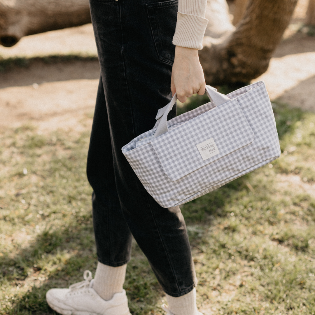 Babakocsi táska - I love Vichy (Szürke)