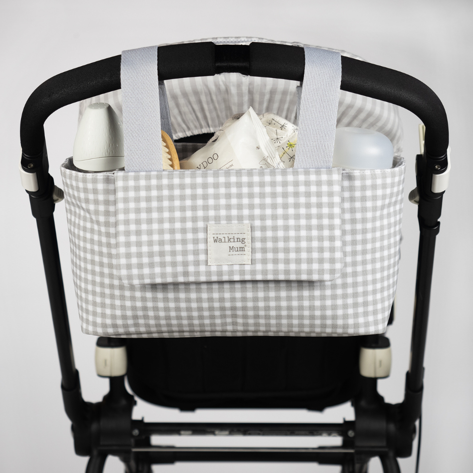 Babakocsi táska - I love Vichy (Szürke)