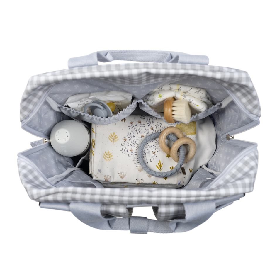 Pelenkázó hátizsák - I love Vichy (Szürke)