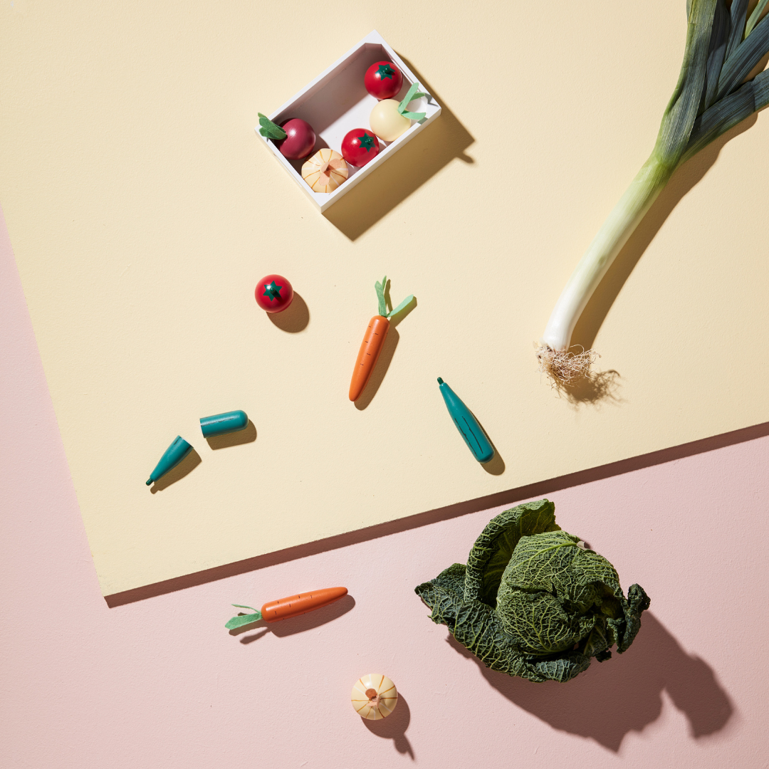 Játék vegyes zöldségdoboz gyerekeknek