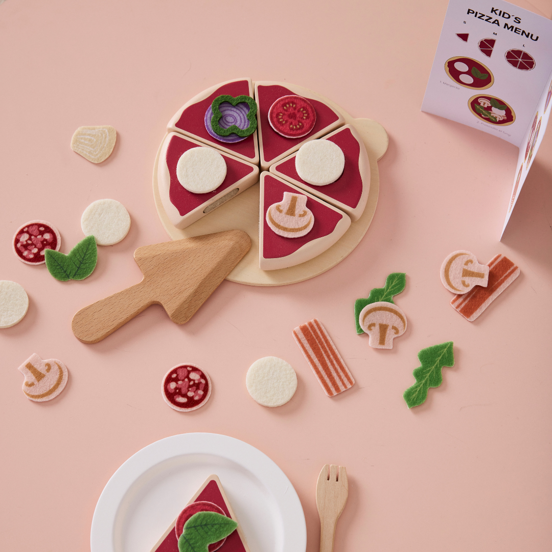 Fa pizzasütő készlet gyerekeknek