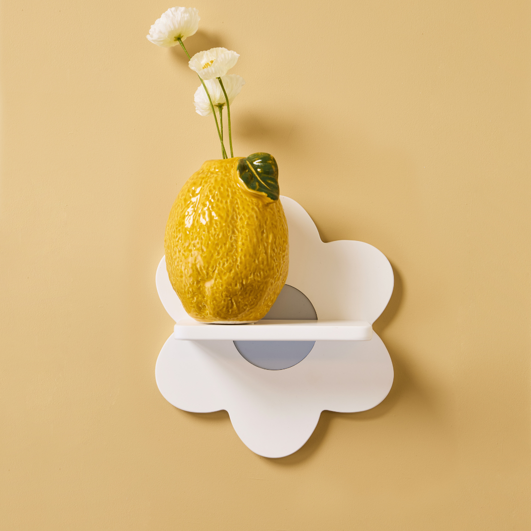 Kid's Concept virágos falipolc (fehér)