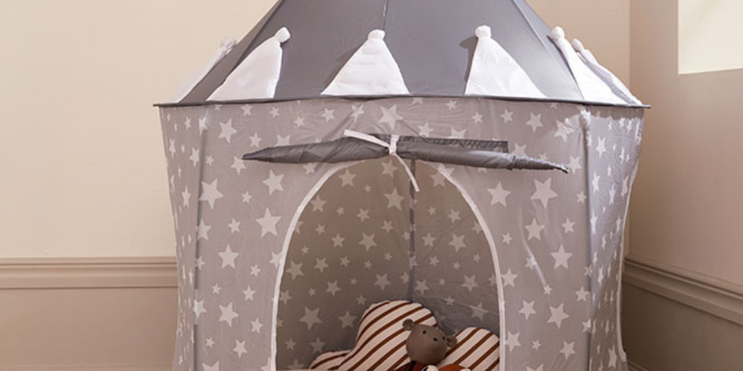 Szürke játéksátor gyerekszobába