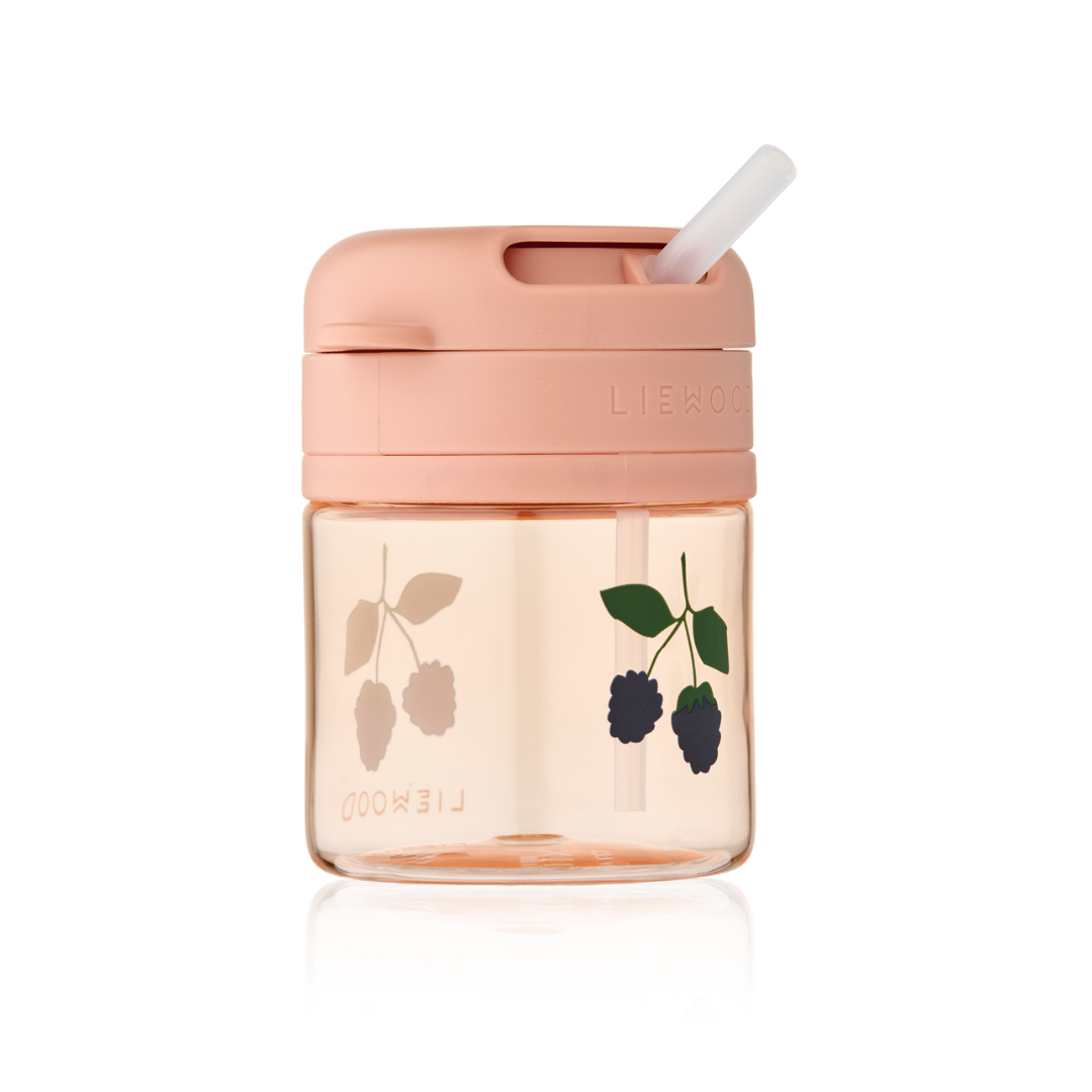 Liewood Pavia tritán szívószálas pohár - bogyó