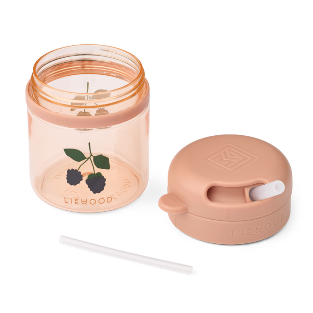 Liewood Pavia tritán szívószálas pohár - bogyó