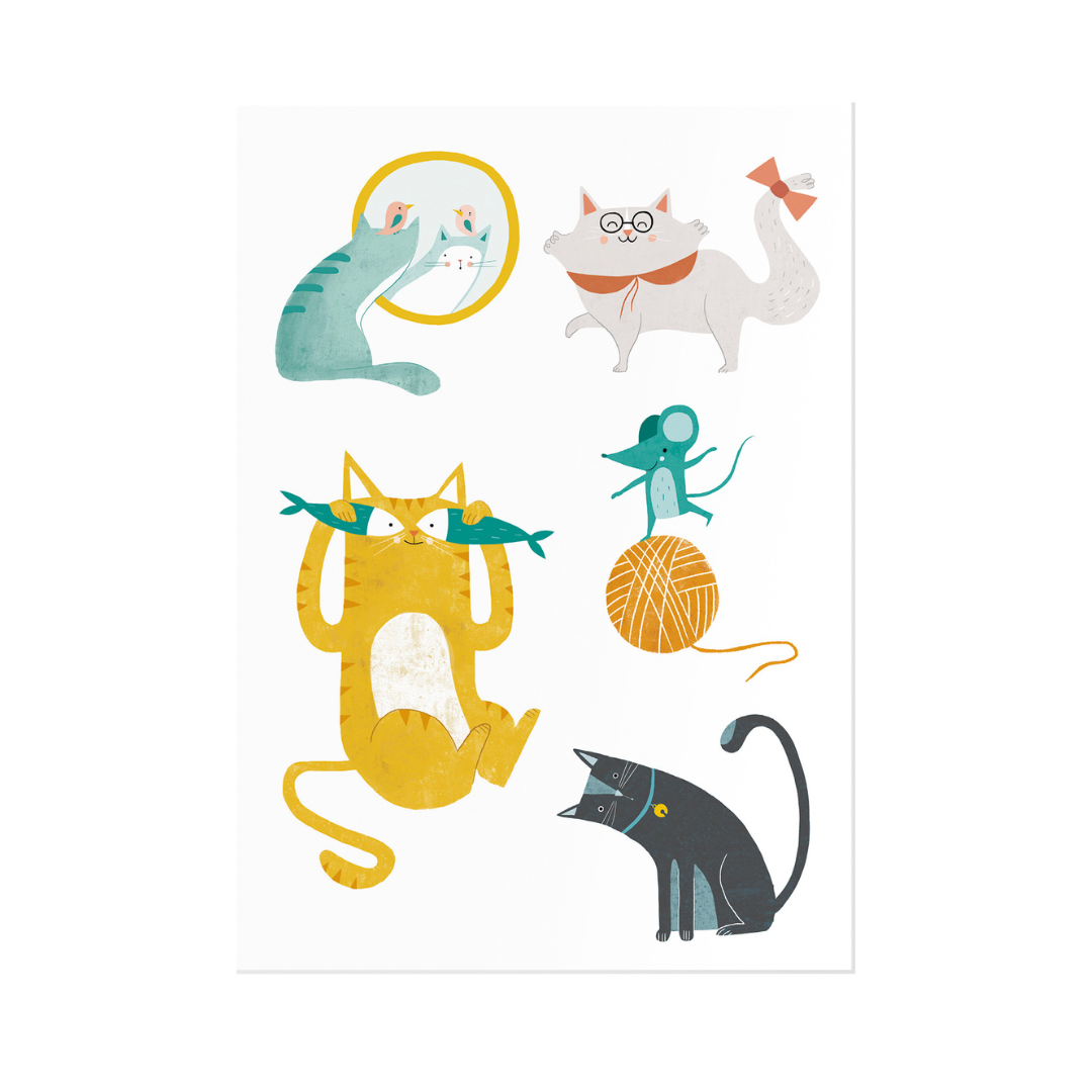 Macska mintás tetoválás gyerekeknek 10 db egy csomagban - Pippadu