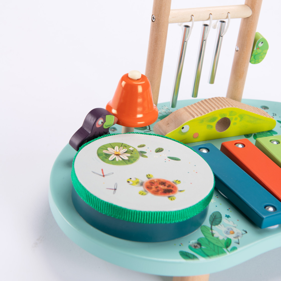 Moulin Roty készségfejlesztő hangszeres asztalka gyerekeknek - Dzsungel