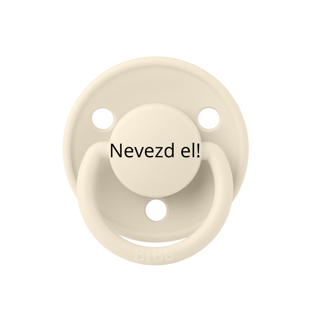 Nevesített BIBS De Lux cumi - krémfehér