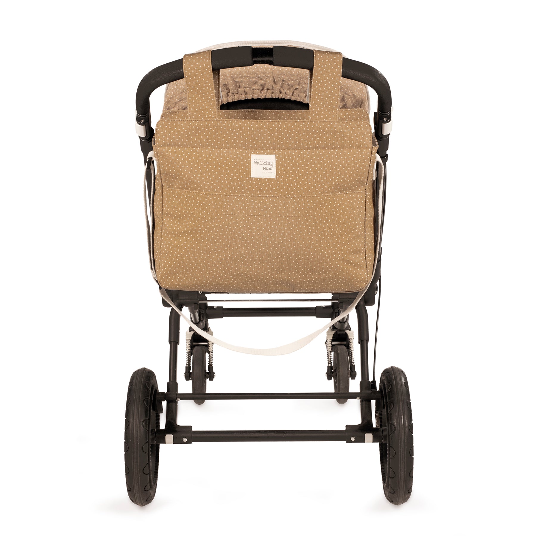 Pelenkázó táska - Pöttyös (Fahéj) egyszerűen rögzíthető babakocsira