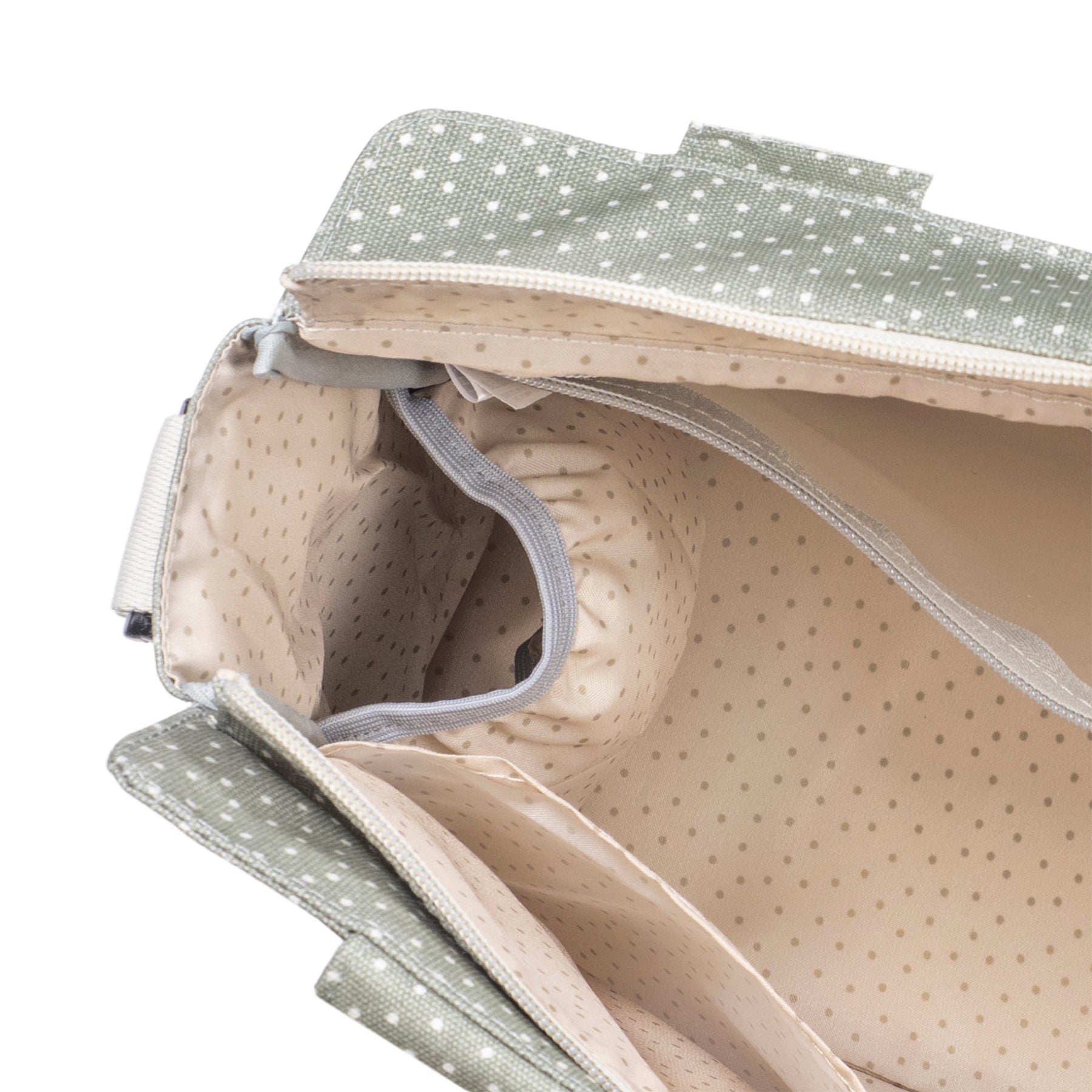 Pelenkázó táska - Pöttyös (Olíva)