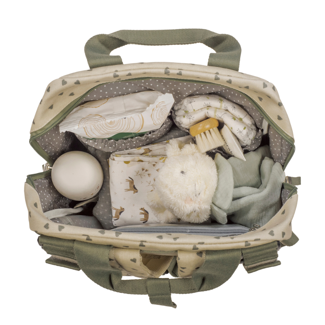 Pelenkázó hátizsák - Csupaszív (Olíva)