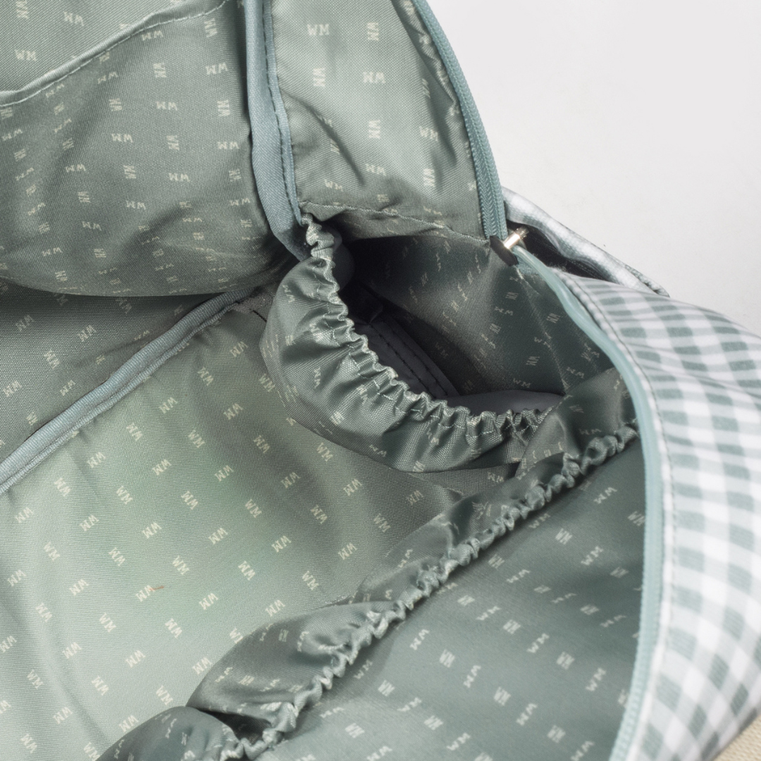 Pelenkázó hátizsák - I love Vichy (Zöld)