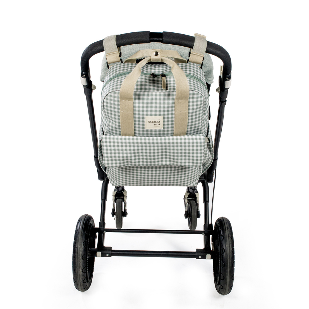 Pelenkázó hátizsák - I love Vichy (Zöld)