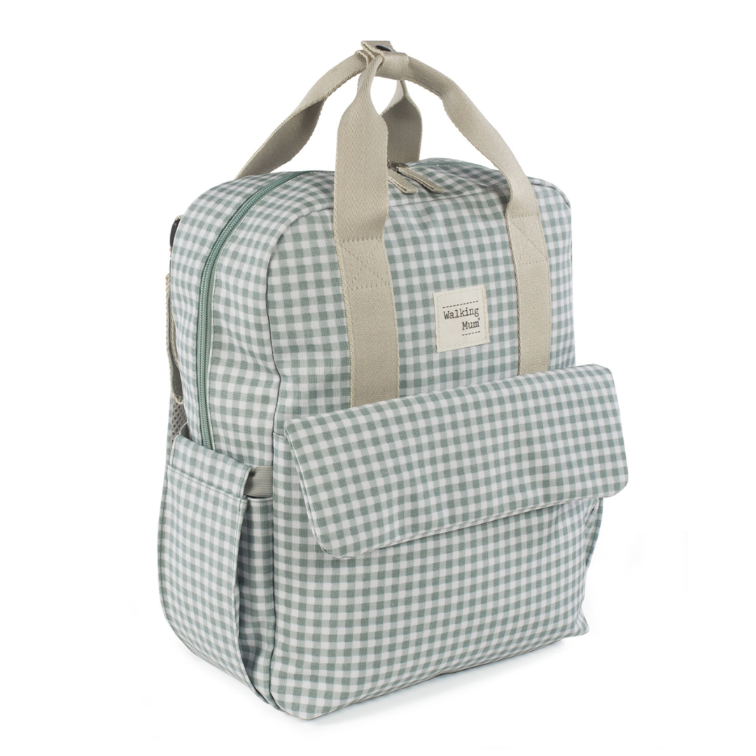 Pelenkázó hátizsák - I love Vichy (Zöld)