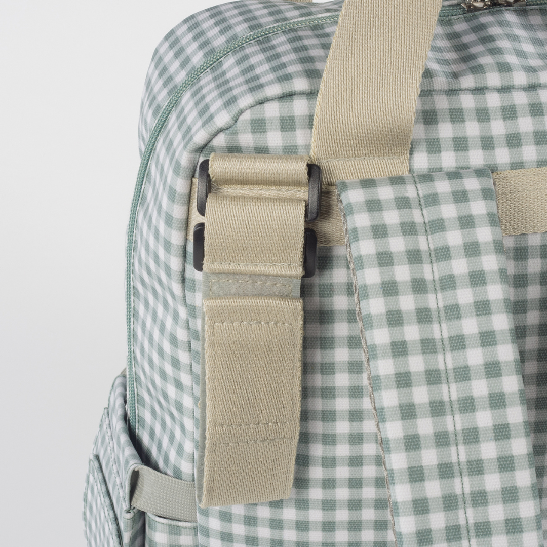 Pelenkázó hátizsák - I love Vichy (Zöld)