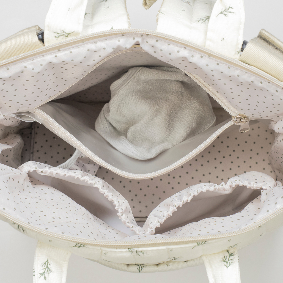 Pelenkázó hátizsák - Mimóza (Zöld)