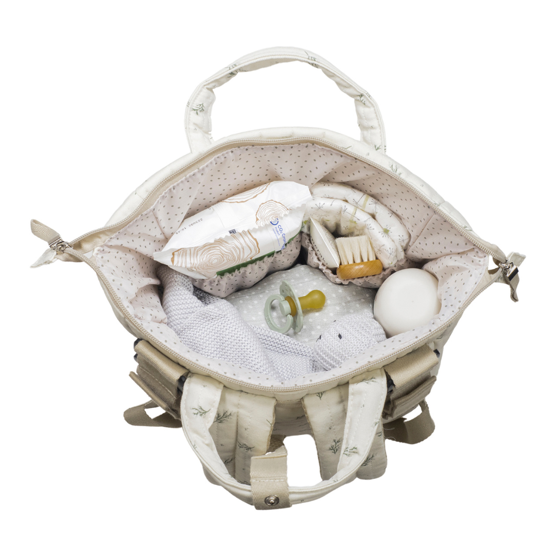 Pelenkázó hátizsák - Mimóza (Zöld)