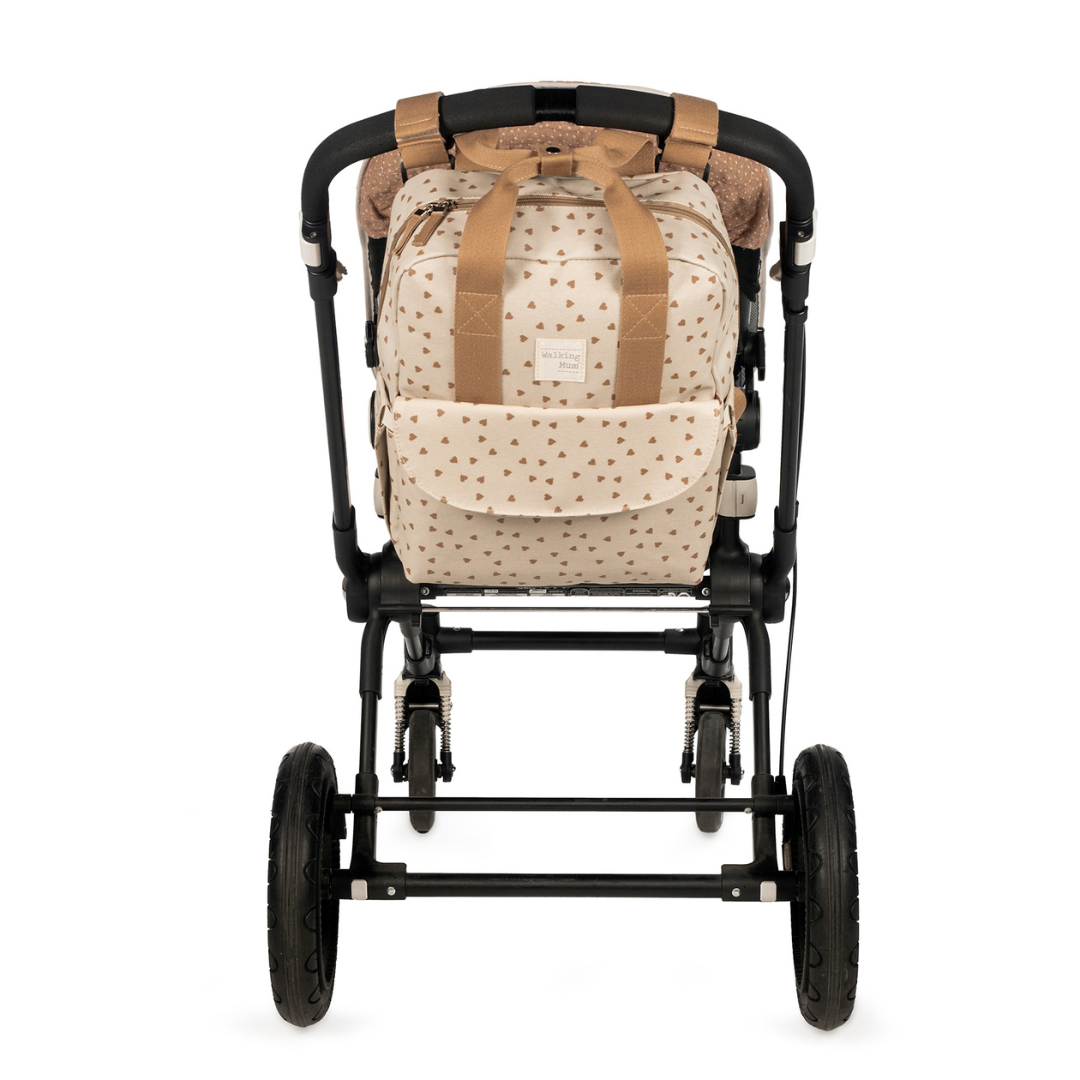 Pelenkázó hátizsák - Pöttyös (Fahéj)