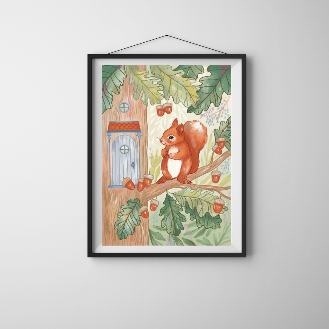 Pippadu gyerekszoba poszter - mókus