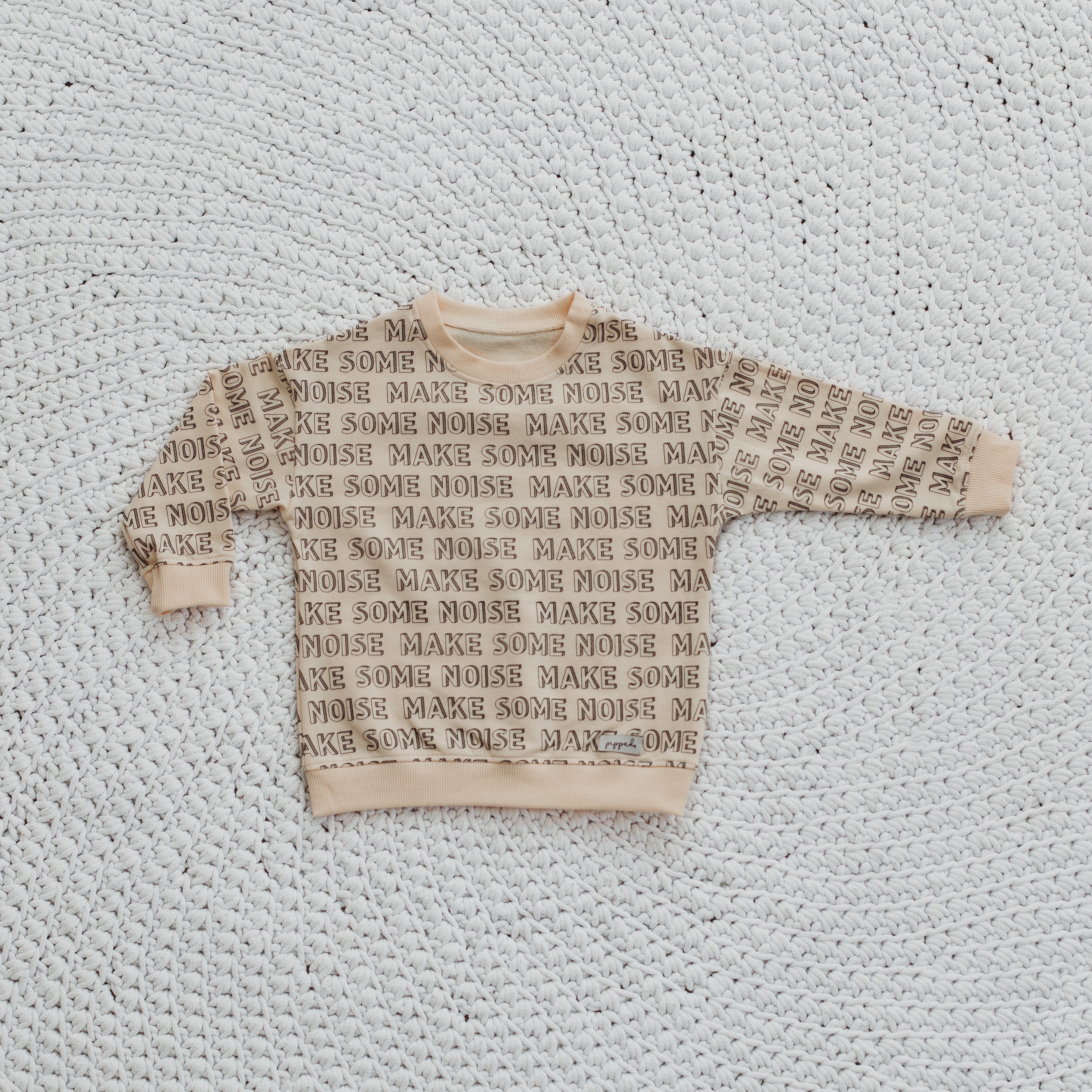 Pippadu gyerek pulóver make some noise felirattal