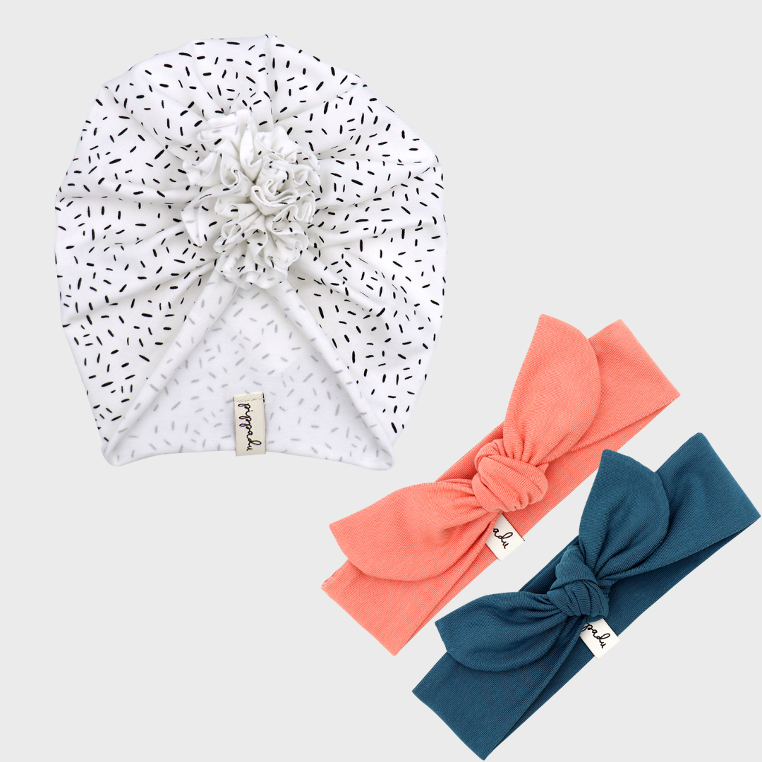 Turbánka és dupla hajpánt - választható színekben - Pippadu