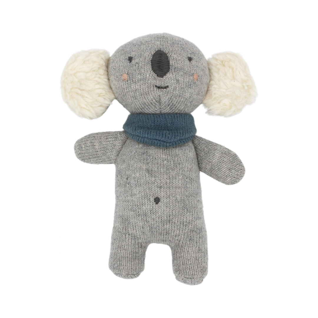 Plüss csörgő organikus pamutból - koala kék sállal - Pippadu