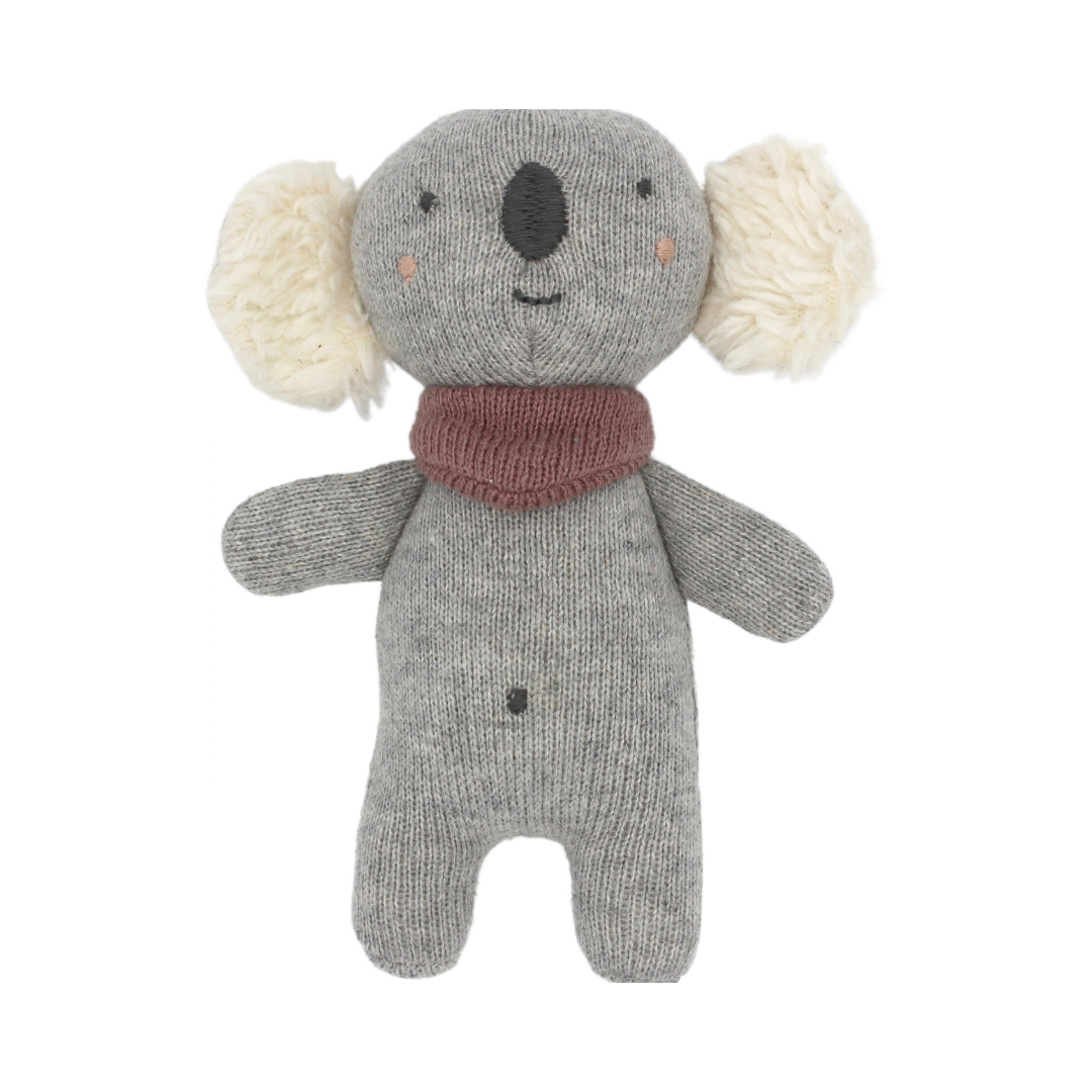 Pippadu plüss csörgő koala mályva sállal - ajándék újszülött kortól