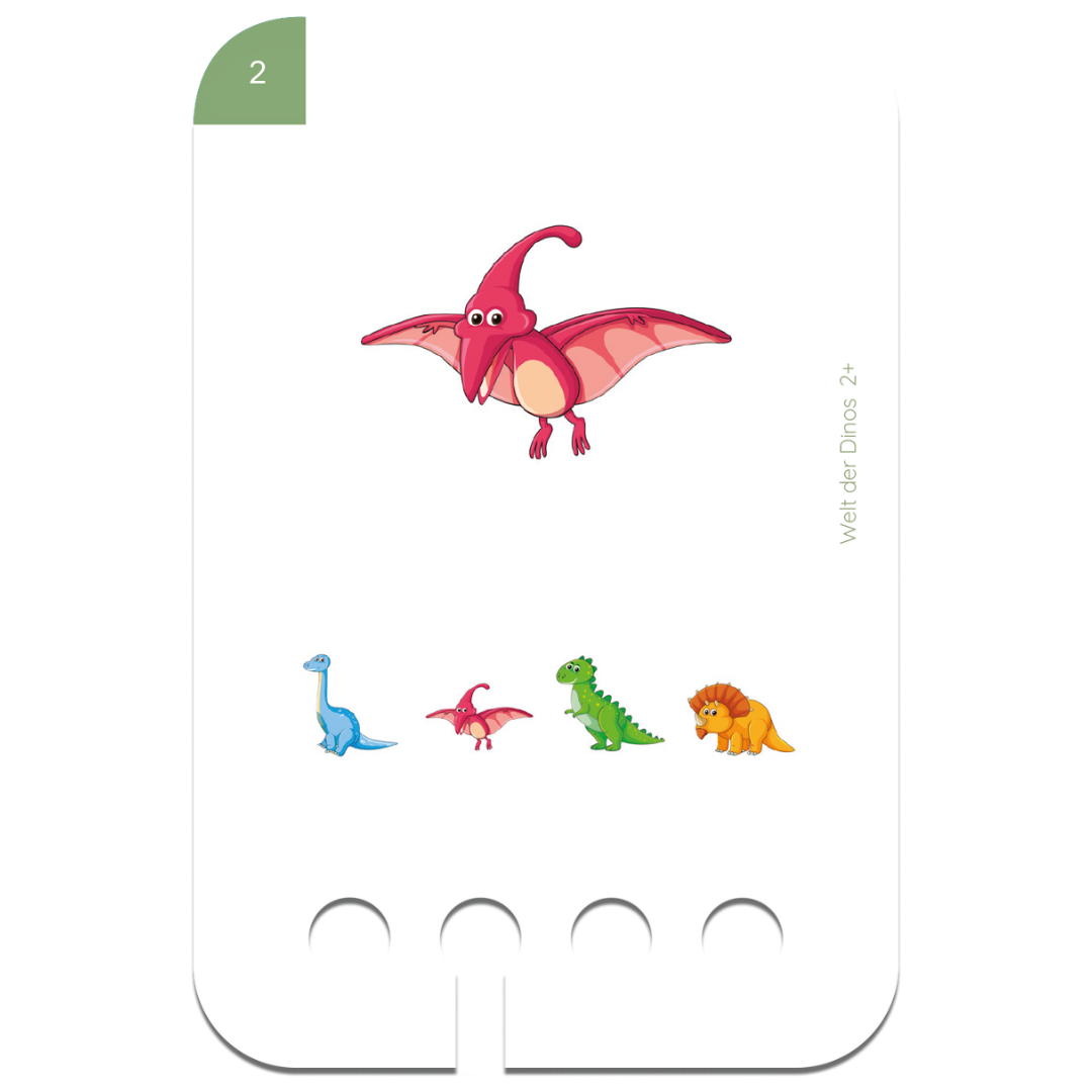 Kiegészítő kártyacsomag dinók témával fa tanulódobozhoz